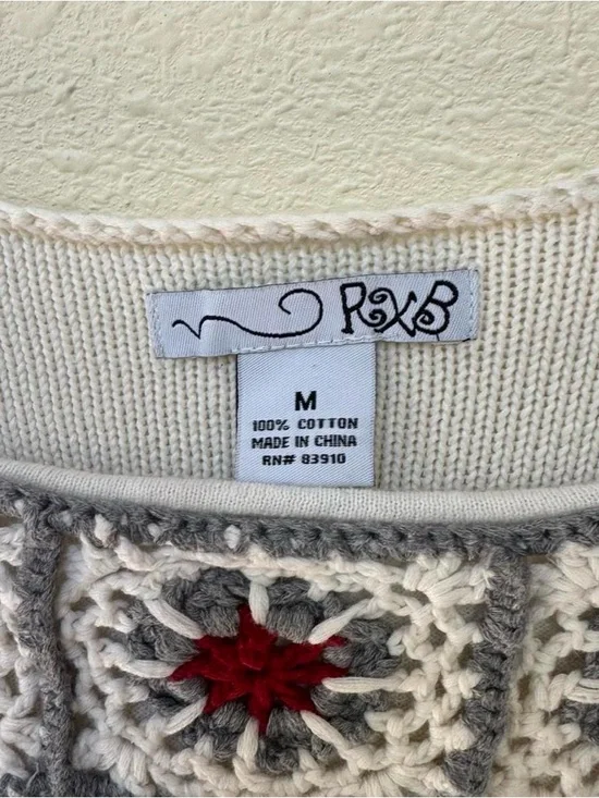 RXB Cream cotton embroidered sweater with bell sleeves - Picture 7 of 7